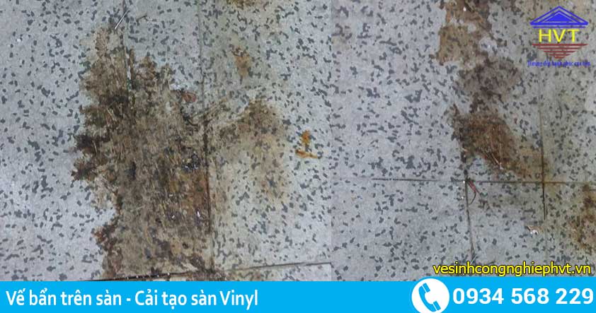 Vết bẩn trên sàn Vinyl sau thời gian sử dụng 1